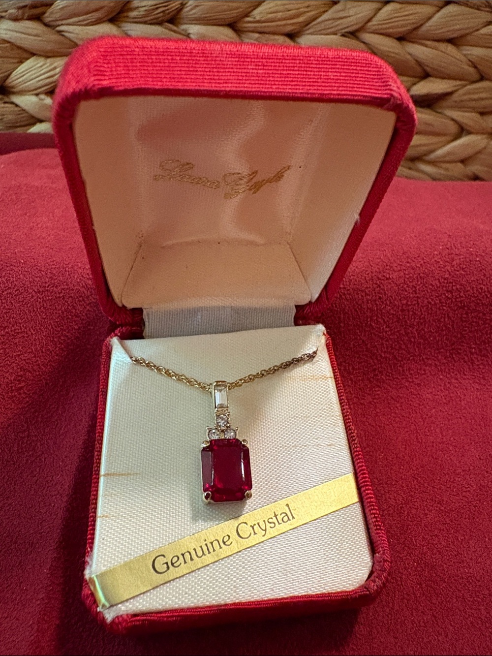 Genuine Crystal Red Pendant Necklace